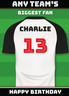 Football Legends Name And Number Football Shirt Birthday Card