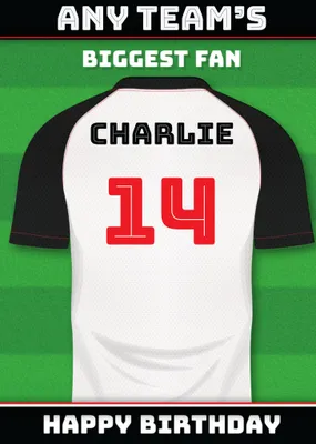 Football Legends Name And Number Football Shirt Birthday Card