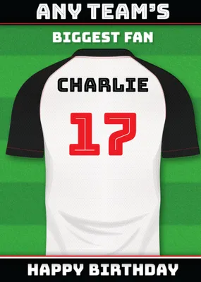 Football Legends Name And Number Football Shirt Birthday Card