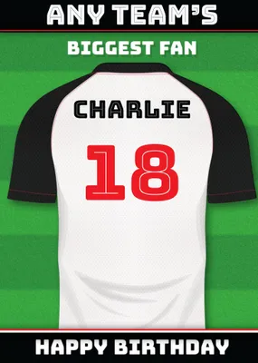 Football Legends Name And Number Football Shirt Birthday Card