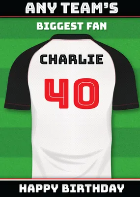 Football Legends Name And Number Football Shirt Birthday Card