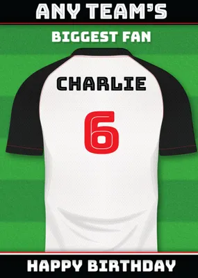 Football Legends Name And Number Football Shirt Birthday Card