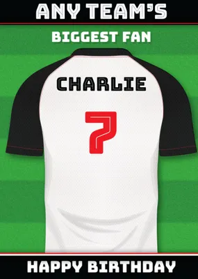 Football Legends Name And Number Football Shirt Birthday Card