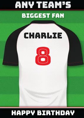 Football Legends Name And Number Football Shirt Birthday Card
