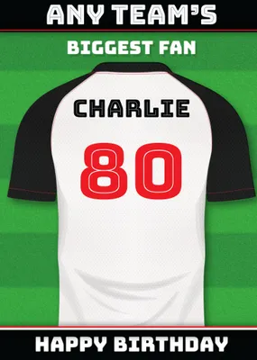 Football Legends Name And Number Football Shirt Birthday Card