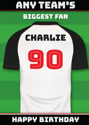 Football Legends Name And Number Football Shirt Birthday Card