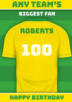 Football Legends Name And Number Football Shirt Birthday Card