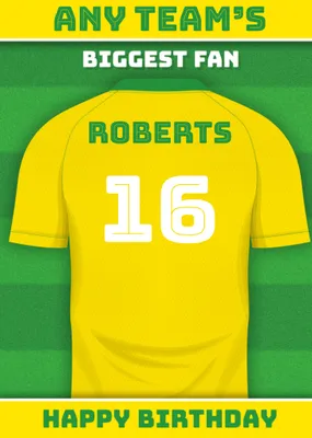 Football Legends Name And Number Football Shirt Birthday Card
