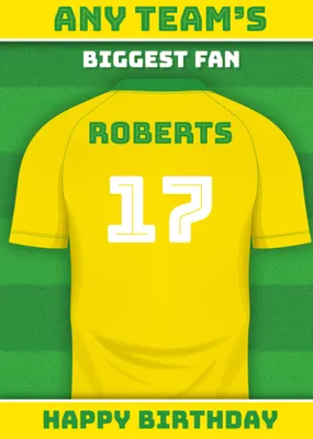 Football Legends Name And Number Football Shirt Birthday Card
