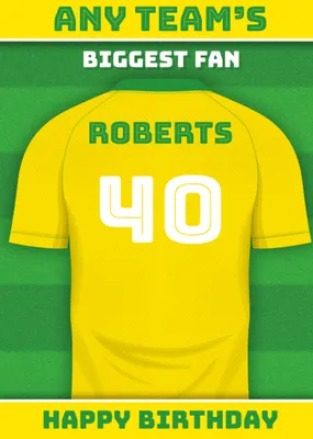 Football Legends Name And Number Football Shirt Birthday Card