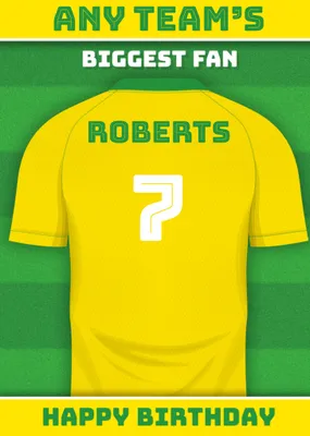Football Legends Name And Number Football Shirt Birthday Card