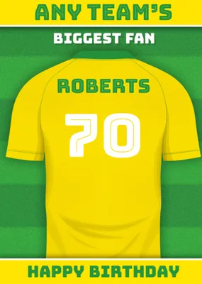 Football Legends Name And Number Football Shirt Birthday Card