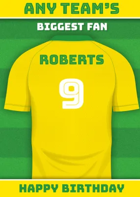 Football Legends Name And Number Football Shirt Birthday Card