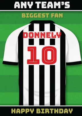 Football Legends Name And Number Football Shirt Birthday Card