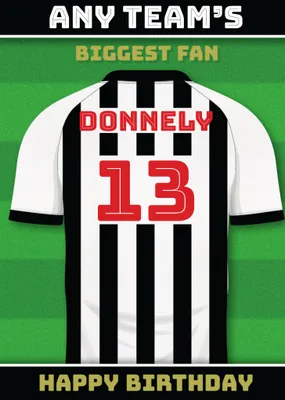 Football Legends Name And Number Football Shirt Birthday Card