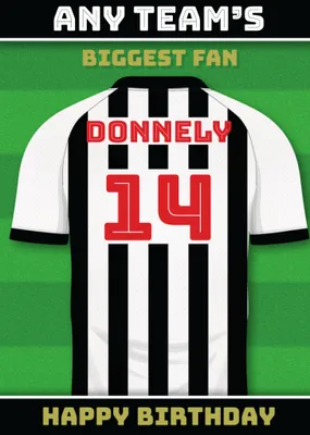 Football Legends Name And Number Football Shirt Birthday Card