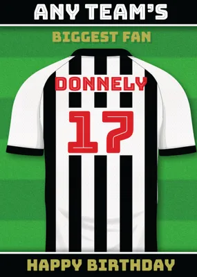 Football Legends Name And Number Football Shirt Birthday Card