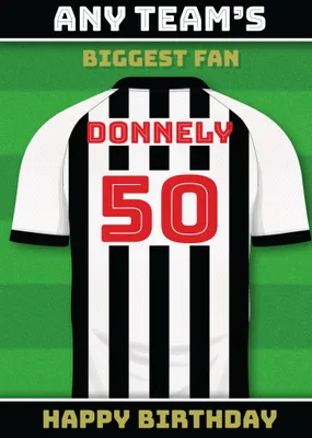 Football Legends Name And Number Football Shirt Birthday Card