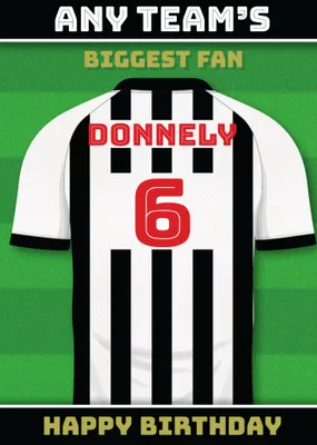 Football Legends Name And Number Football Shirt Birthday Card