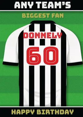 Football Legends Name And Number Football Shirt Birthday Card