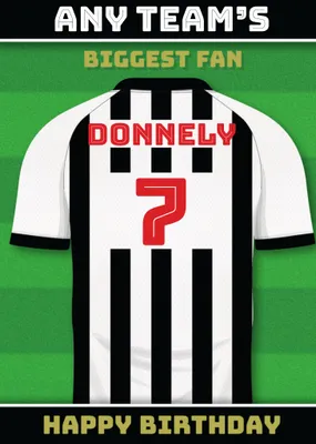 Football Legends Name And Number Football Shirt Birthday Card