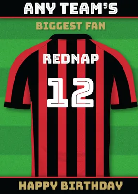 Football Legends Name And Number Football Shirt Birthday Card