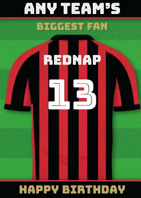 Football Legends Name And Number Football Shirt Birthday Card