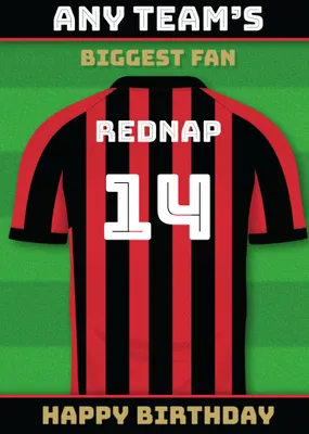Football Legends Name And Number Football Shirt Birthday Card