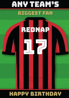 Football Legends Name And Number Football Shirt Birthday Card
