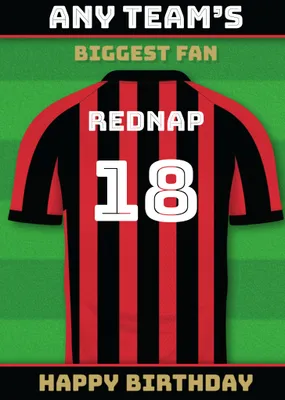 Football Legends Name And Number Football Shirt Birthday Card