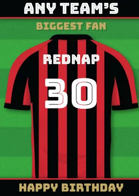 Football Legends Name And Number Football Shirt Birthday Card