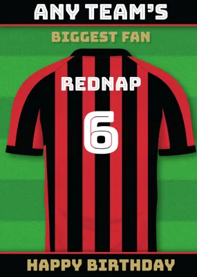 Football Legends Name And Number Football Shirt Birthday Card