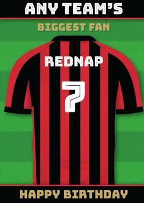 Football Legends Name And Number Football Shirt Birthday Card