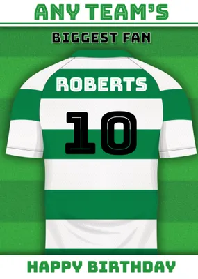 Football Legends Name And Number Football Shirt Birthday Card