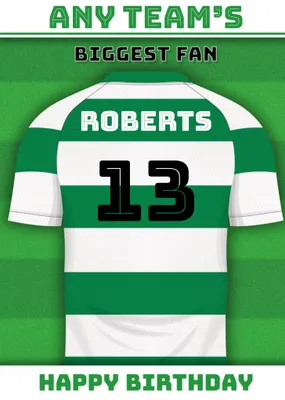 Football Legends Name And Number Football Shirt Birthday Card