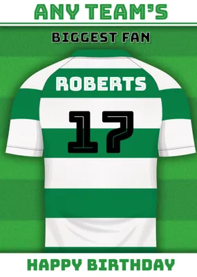 Football Legends Name And Number Football Shirt Birthday Card