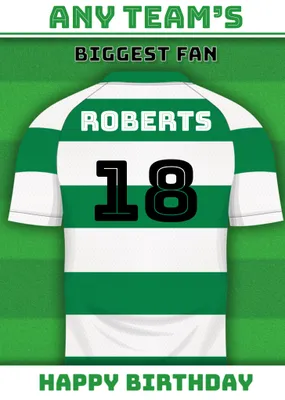 Football Legends Name And Number Football Shirt Birthday Card