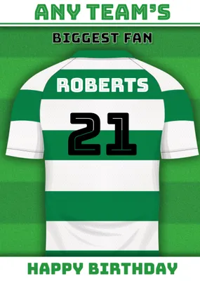 Football Legends Name And Number Football Shirt Birthday Card