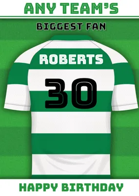 Football Legends Name And Number Football Shirt Birthday Card