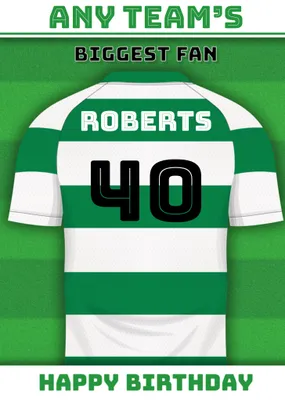 Football Legends Name And Number Football Shirt Birthday Card