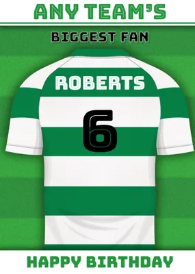 Football Legends Name And Number Football Shirt Birthday Card