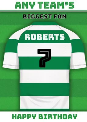 Football Legends Name And Number Football Shirt Birthday Card