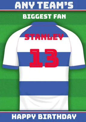 Football Legends Name And Number Football Shirt Birthday Card