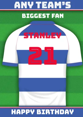 Football Legends Name And Number Football Shirt Birthday Card