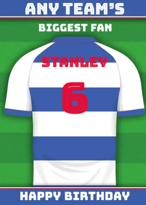 Football Legends Name And Number Football Shirt Birthday Card