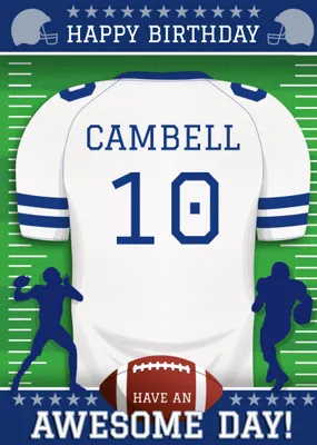 American Football Legends Birthday Card