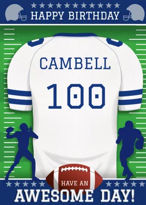 American Football Legends Birthday Card