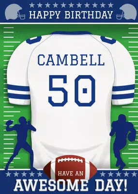 American Football Legends Birthday Card