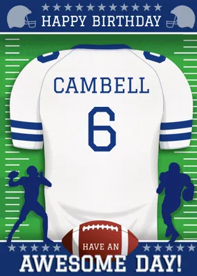 American Football Legends Birthday Card