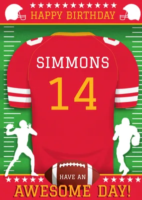 American Football Legends Birthday Card